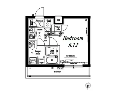 アクサス明大前(1K/4階)の間取り写真