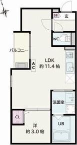 JACK URASATOIV(1LDK/3階)の間取り写真