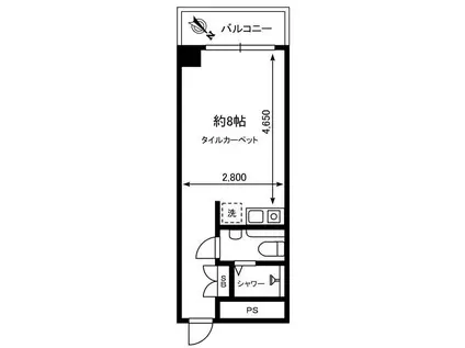 ラミアール赤坂(ワンルーム/6階)の間取り写真