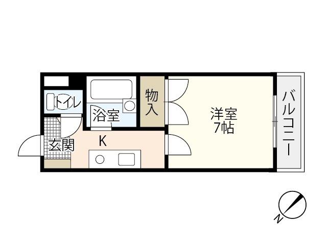 ハイムエトワール(1K/2階)の間取り写真