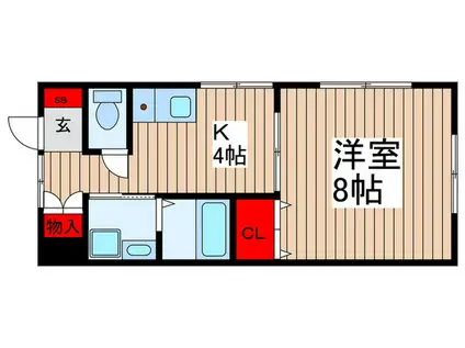 ニューカリーノ(1K/1階)の間取り写真