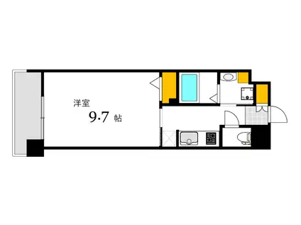 LASANTE観音本町(1K/13階)の間取り写真