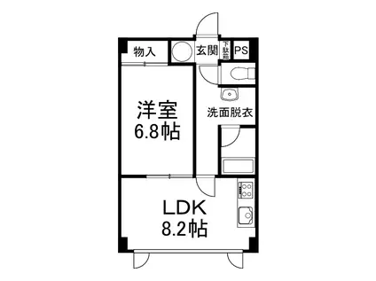 STビル(1DK/3階)の間取り写真