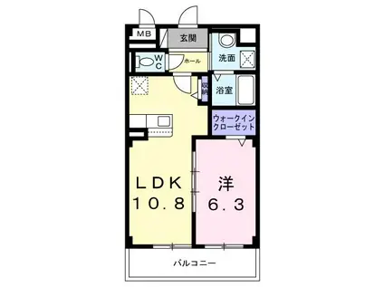 アルバス・ケイ(1LDK/1階)の間取り写真