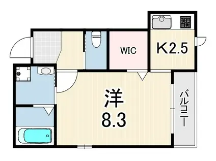セレーノ塚口(1K/3階)の間取り写真