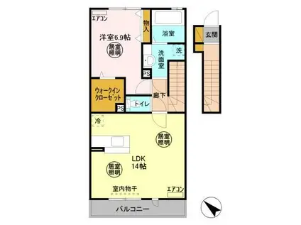 イコアリス(1LDK/2階)の間取り写真