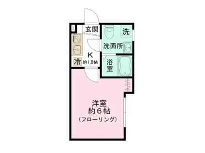 シャムル(1K/1階)の間取り写真