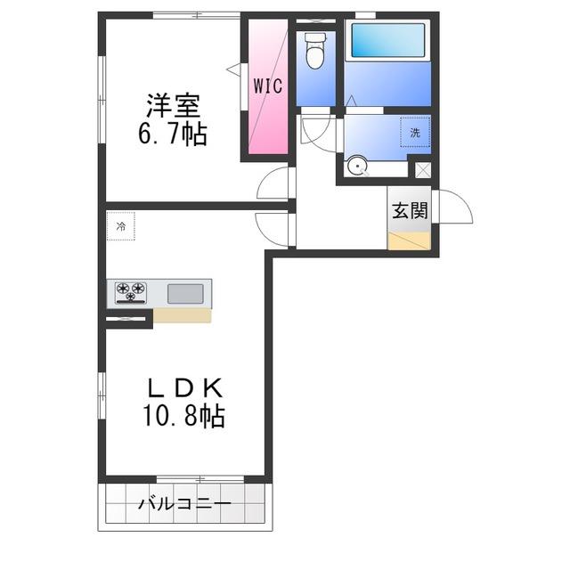 クリサンテーモ(1LDK/2階)の間取り写真