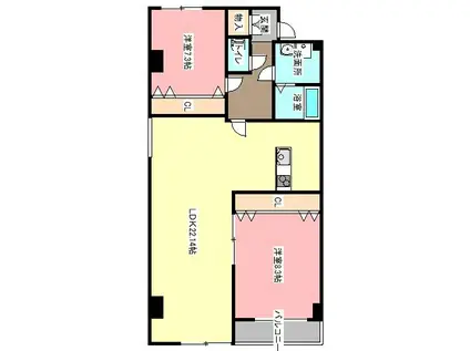 アルコ8(2LDK/3階)の間取り写真