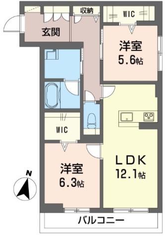 東武東上線 ふじみ野駅 徒歩15分 3階建 新築(2LDK/3階)の間取り写真