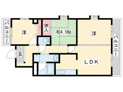 ハイメゾン大塚(2LDK/1階)の間取り写真