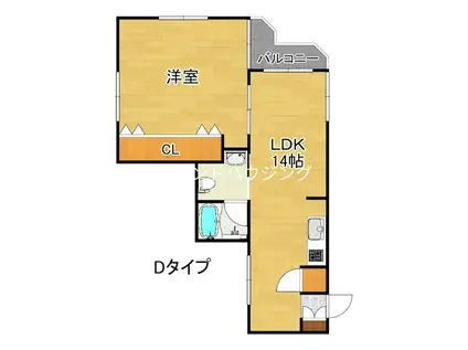 メゾンビトロI(1LDK/2階)の間取り写真