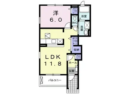 コルティーZ(1LDK/1階)の間取り写真