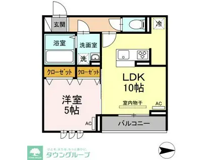 ロイジェント井荻C棟 C棟(1LDK/3階)の間取り写真