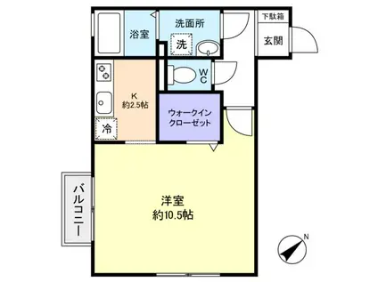 ビラ・モデルナ(1K/1階)の間取り写真