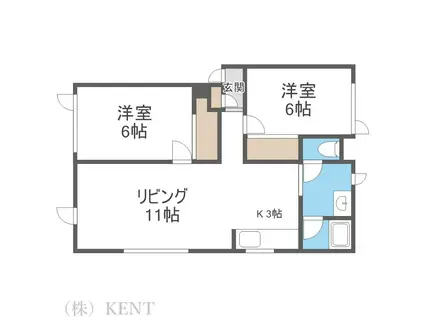 コンフォートウエスト(2LDK/2階)の間取り写真
