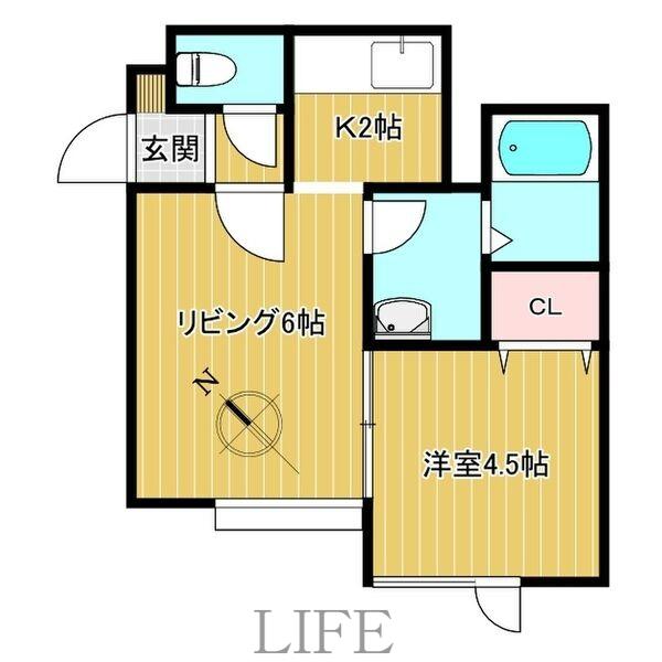 ラパス清田(1LDK/3階)の間取り写真