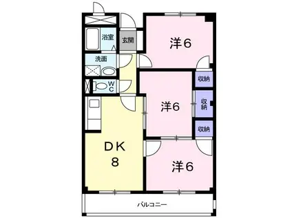 フローレンスS・Y(3DK/3階)の間取り写真