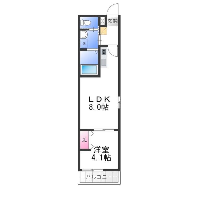 KS ノース PLASE(1LDK/1階)の間取り写真