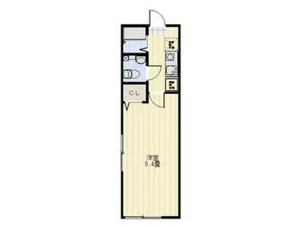 グランシャリオ(1K/2階)の間取り写真