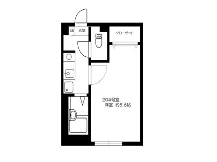 リーヴェルポート横浜LISA(1K/1階)の間取り写真