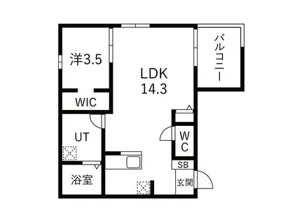 ユニオーネ豊田本町(1LDK/3階)の間取り写真