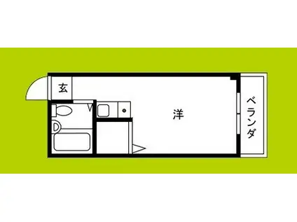 メビウス上新庄レジデンス(ワンルーム/1階)の間取り写真