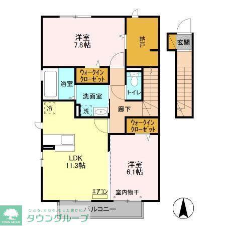 山王NTステージB(2LDK/1階)の間取り写真