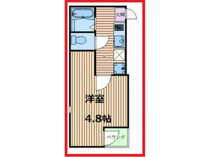 ラタララス(1K/2階)の間取り写真