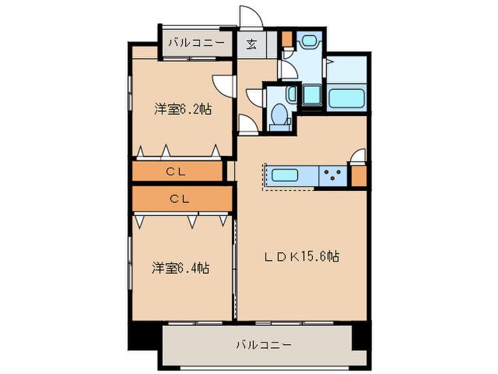 パークプレイス大手門(2LDK/5階)の間取り写真