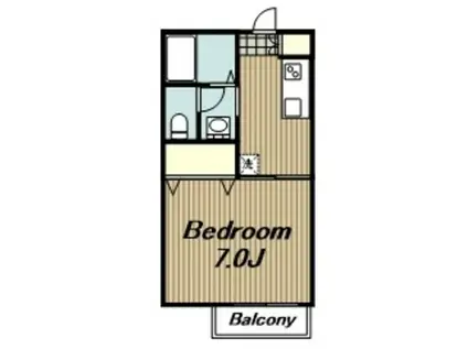 コーシューハイツB(1K/2階)の間取り写真