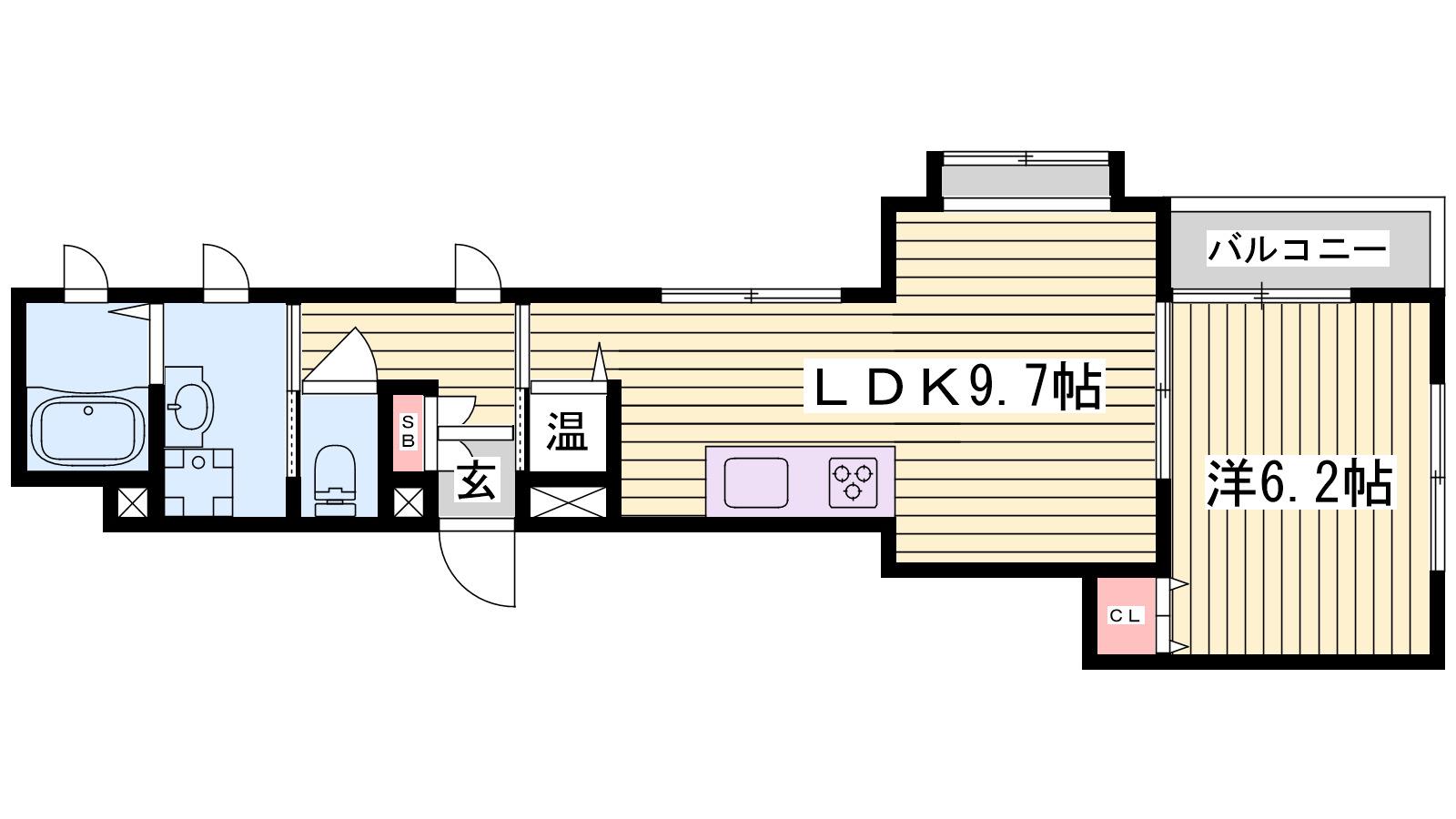 パークTAKASHO(1LDK/3階)の間取り写真