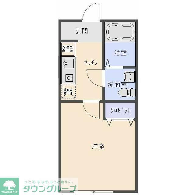 クオン古淵(1K/1階)の間取り写真
