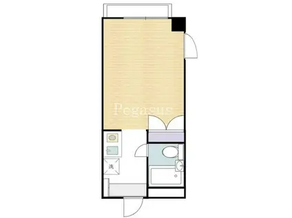 ウエストキャッスル(ワンルーム/3階)の間取り写真