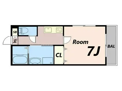 MISTRAL千代田町(1K/5階)の間取り写真