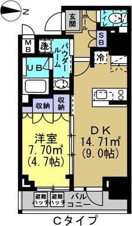 ルーラル二十四番館(1LDK/6階)の間取り写真