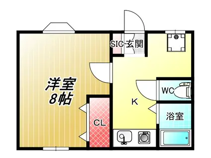 ユニハイツ(1K/1階)の間取り写真