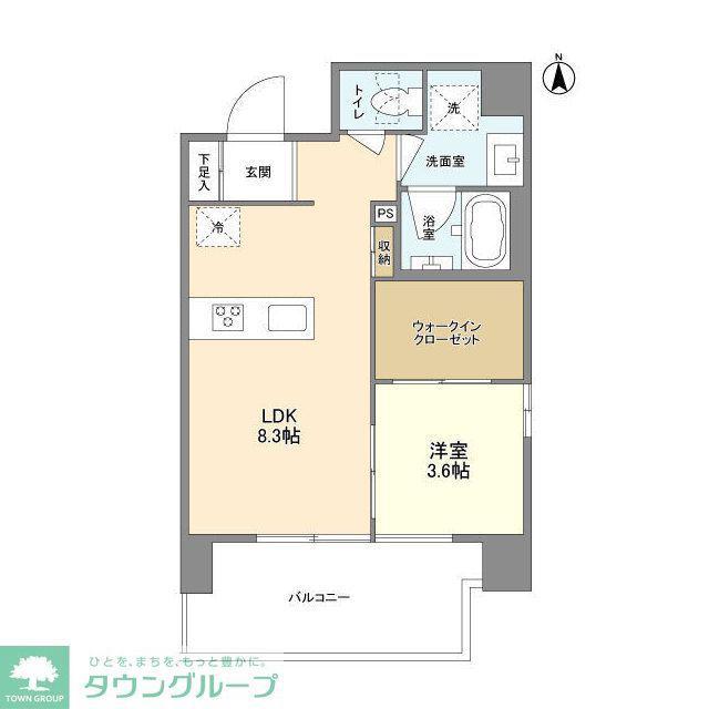 グランカーサ川口並木(1LDK/7階)の間取り写真