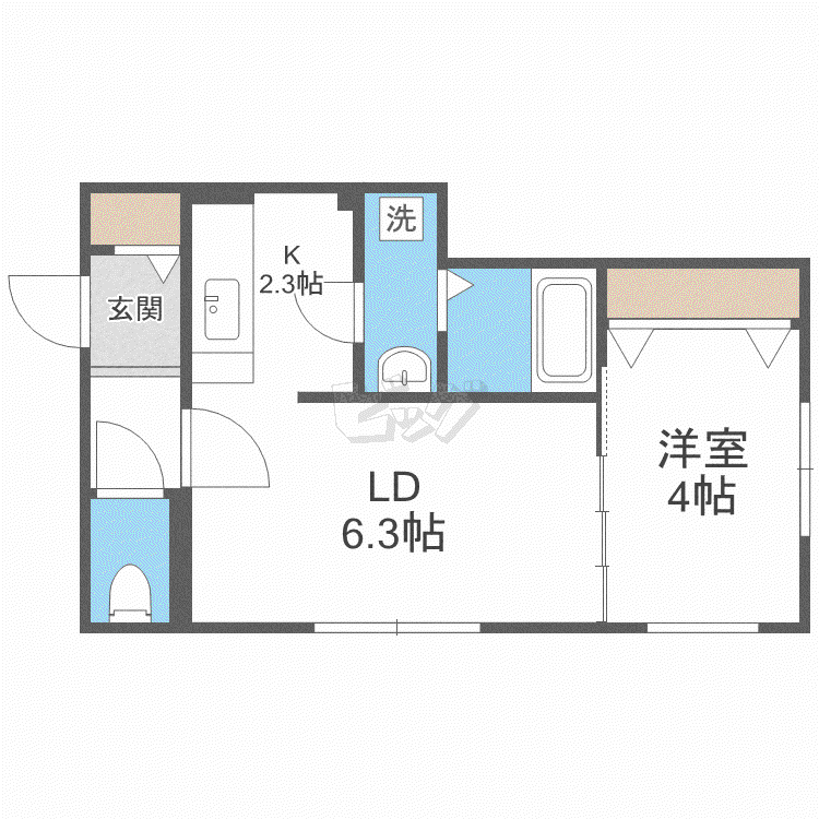 ZEPPELIN(1LDK/3階)の間取り写真