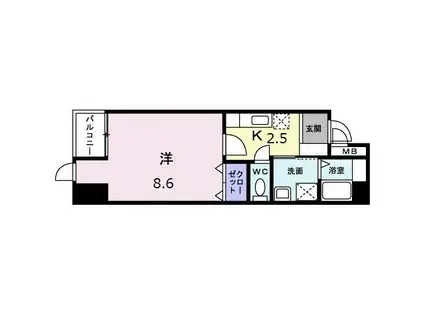 グレース栗林(1K/7階)の間取り写真