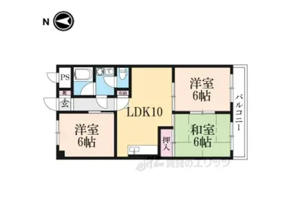 第5サンコウハイツ(3LDK/3階)の間取り写真