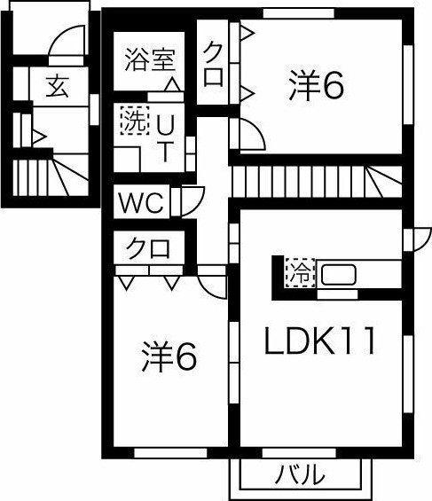 ウィステリア(2LDK/2階)の間取り写真