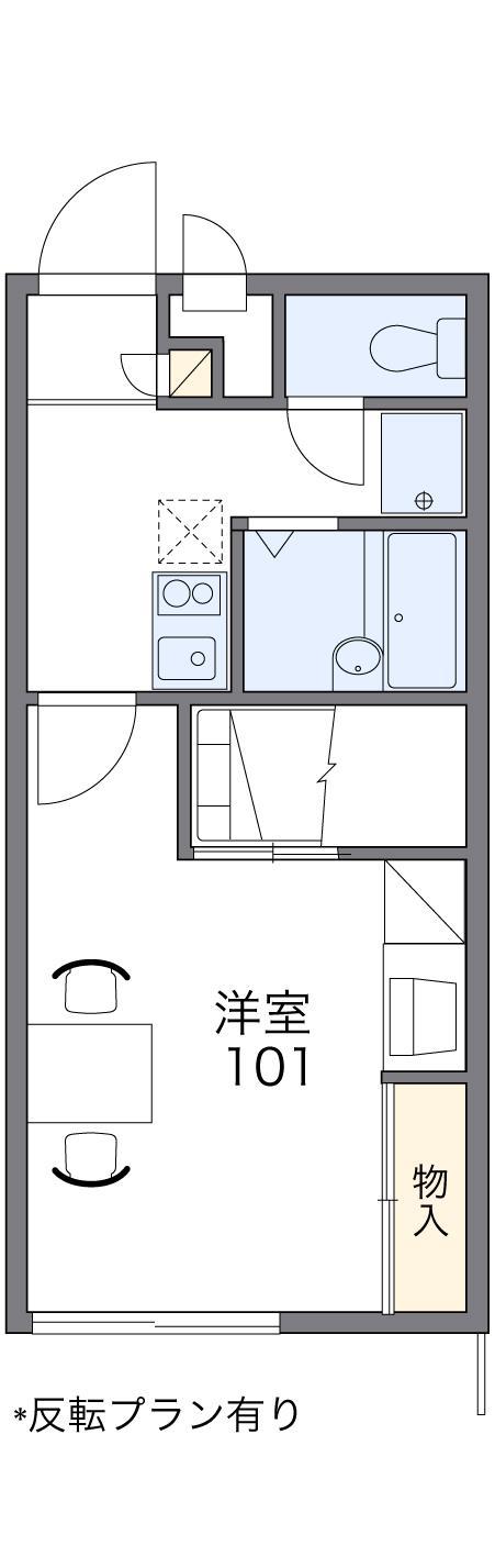 レオパレスサンヒルズ旭耀(1K/1階)の間取り写真