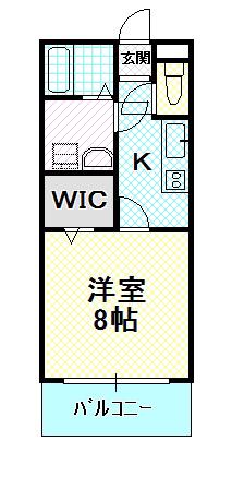 ジェンネ降井(1K/2階)の間取り写真