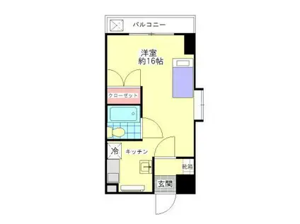 アーバングリーン六本松(ワンルーム/3階)の間取り写真