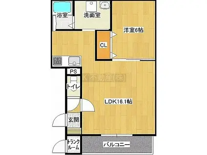 ELDORADO見山(1LDK/3階)の間取り写真