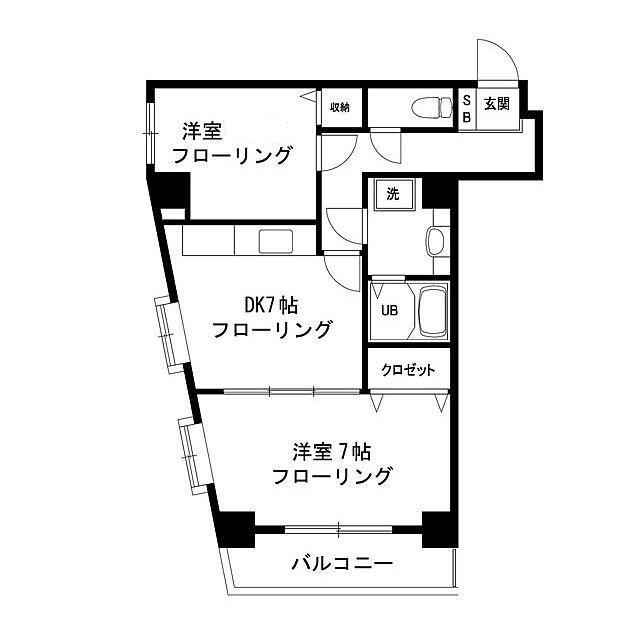 パル・豊島館(2DK/4階)の間取り写真