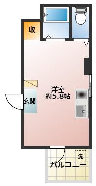 ルミネ南長崎(ワンルーム/2階)の間取り写真
