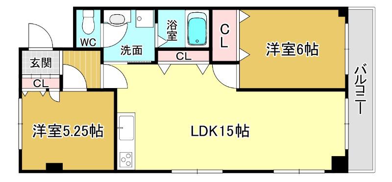ポプラハウス(2LDK/2階)の間取り写真