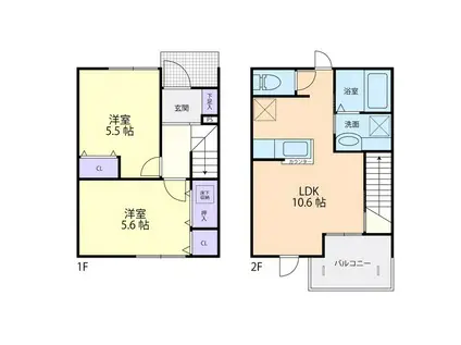 シエル ドミール(2LDK/1階)の間取り写真